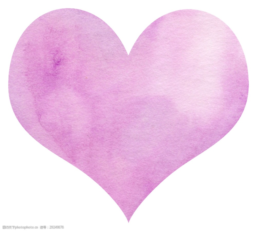 纷紫爱心卡通透明素材