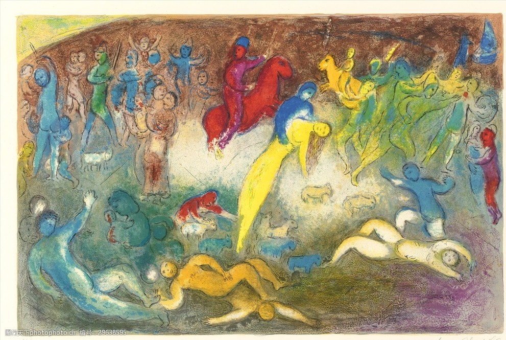 印象派抽象画夏加尔作品