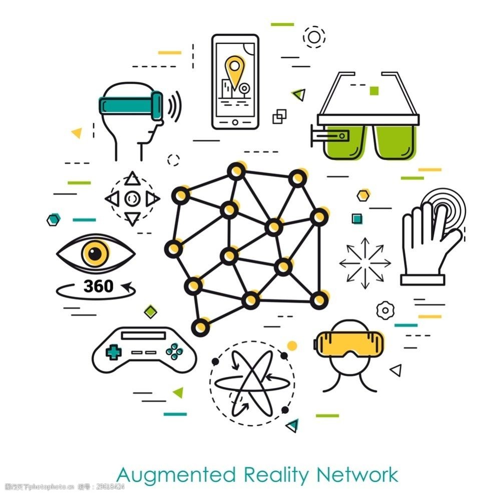 科技分子卡通高清矢量素材