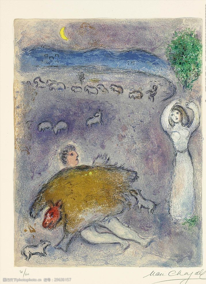 印象派抽象画夏加尔作品