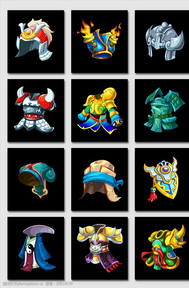 免抠手绘古风游戏装备png素材