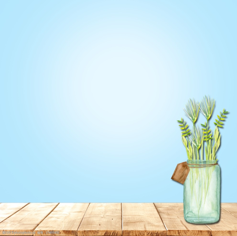 电商清新手绘直通车背景