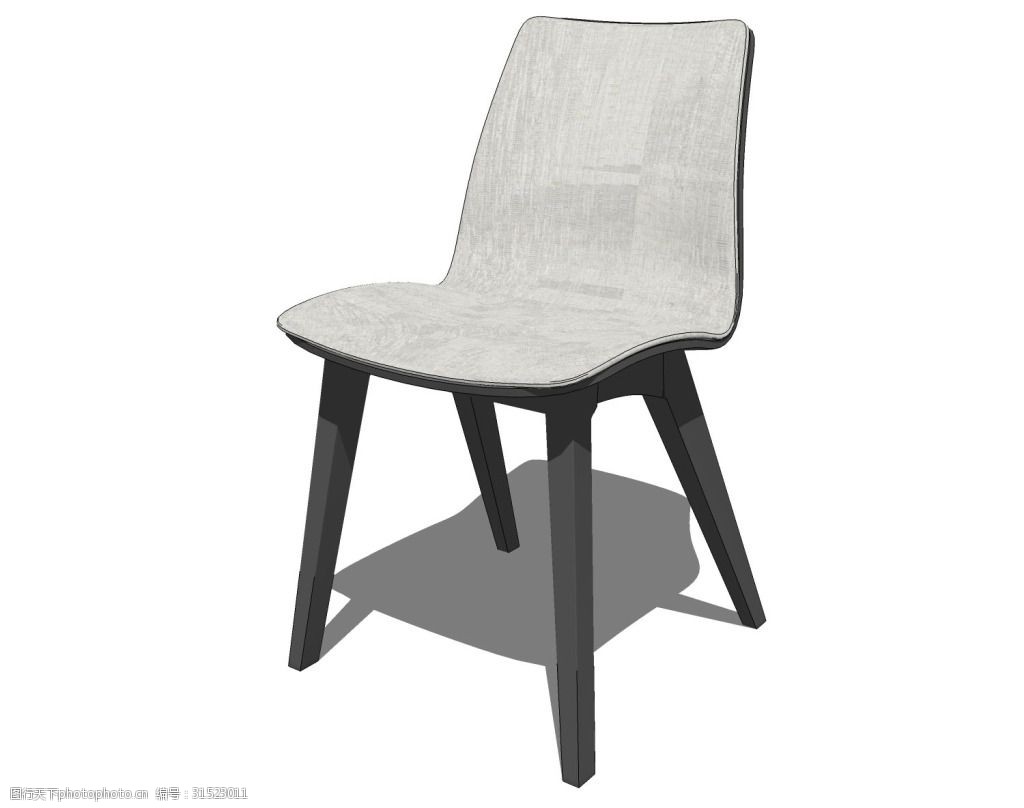 办公椅 灰色 椅子 3d模型 白色 单 su模型效果图 单体模型