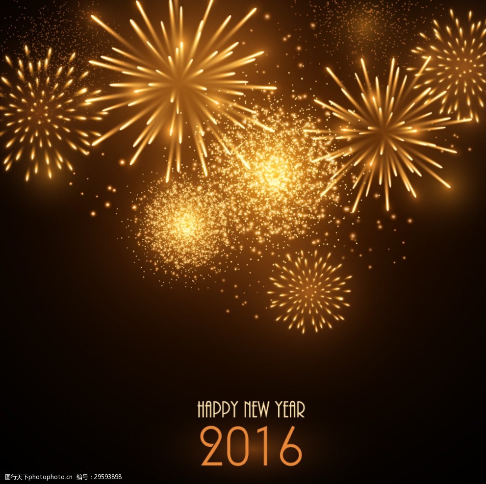 金色节日烟花矢量素材