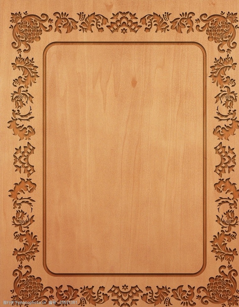 复古花纹木雕边框