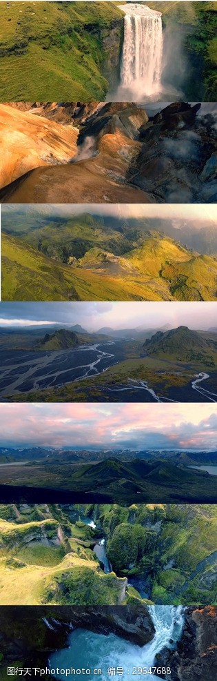 4k实拍风景高山河流瀑布荒野