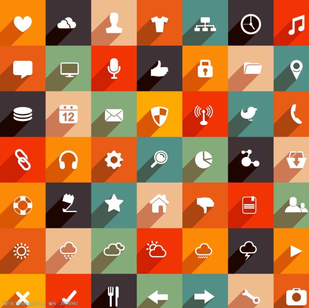 扁平化小图标ai矢量图图片-图行天下图库