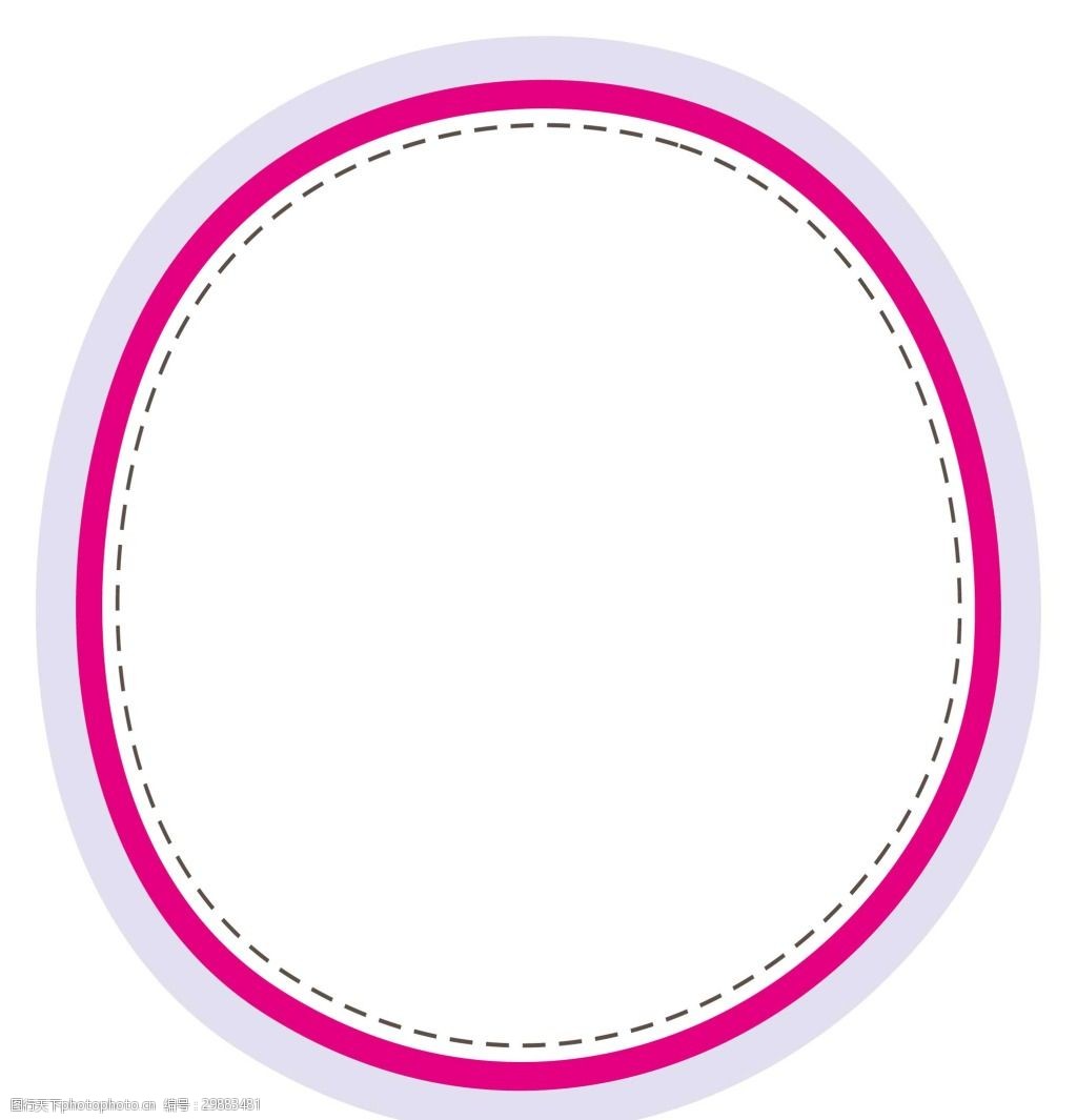 卡通粉色圆形边框png元素