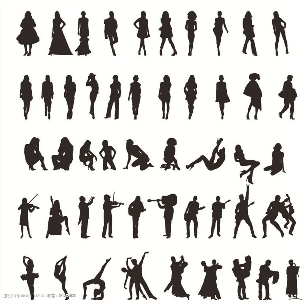 人物剪影音乐舞蹈