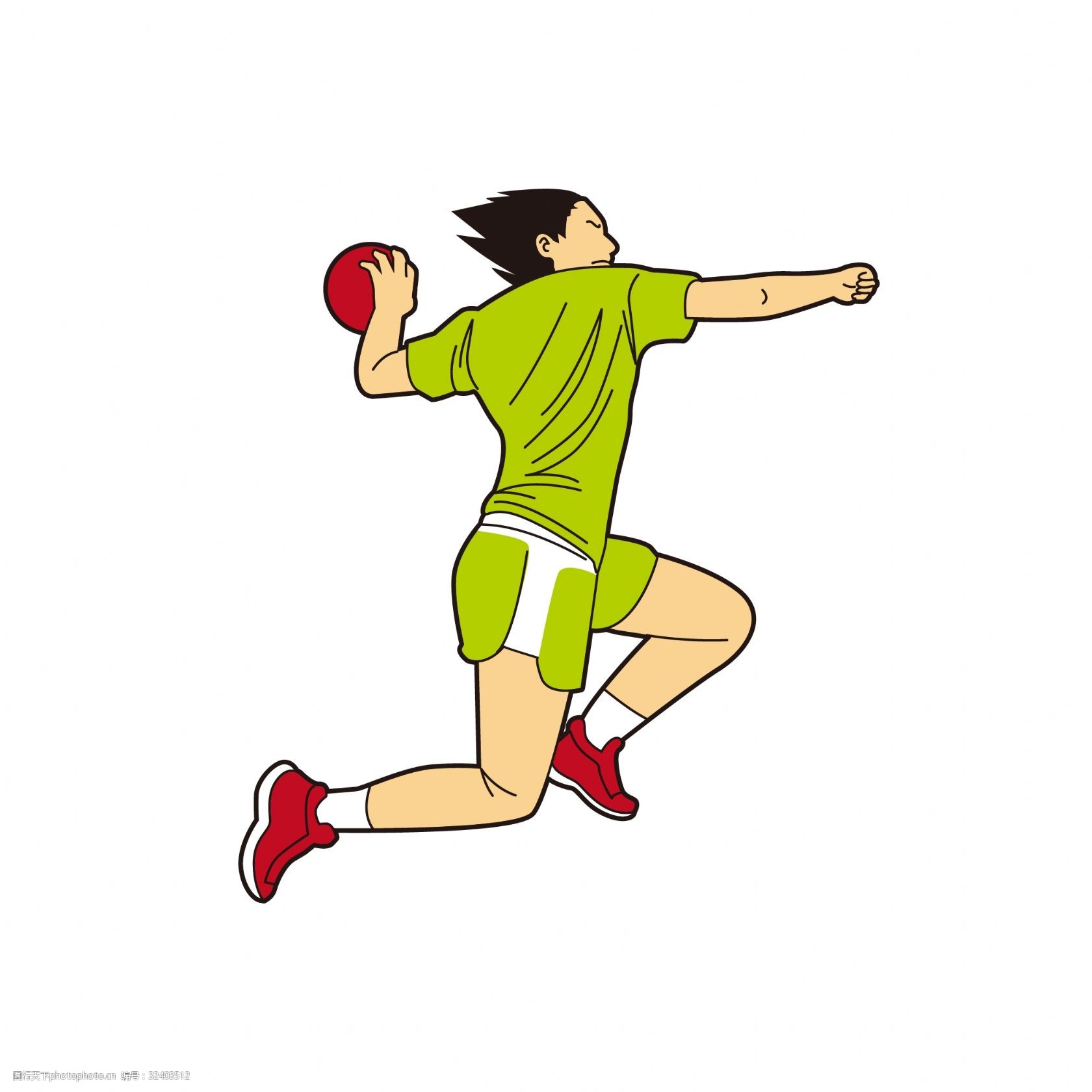 卡通打球姿势矢量素材