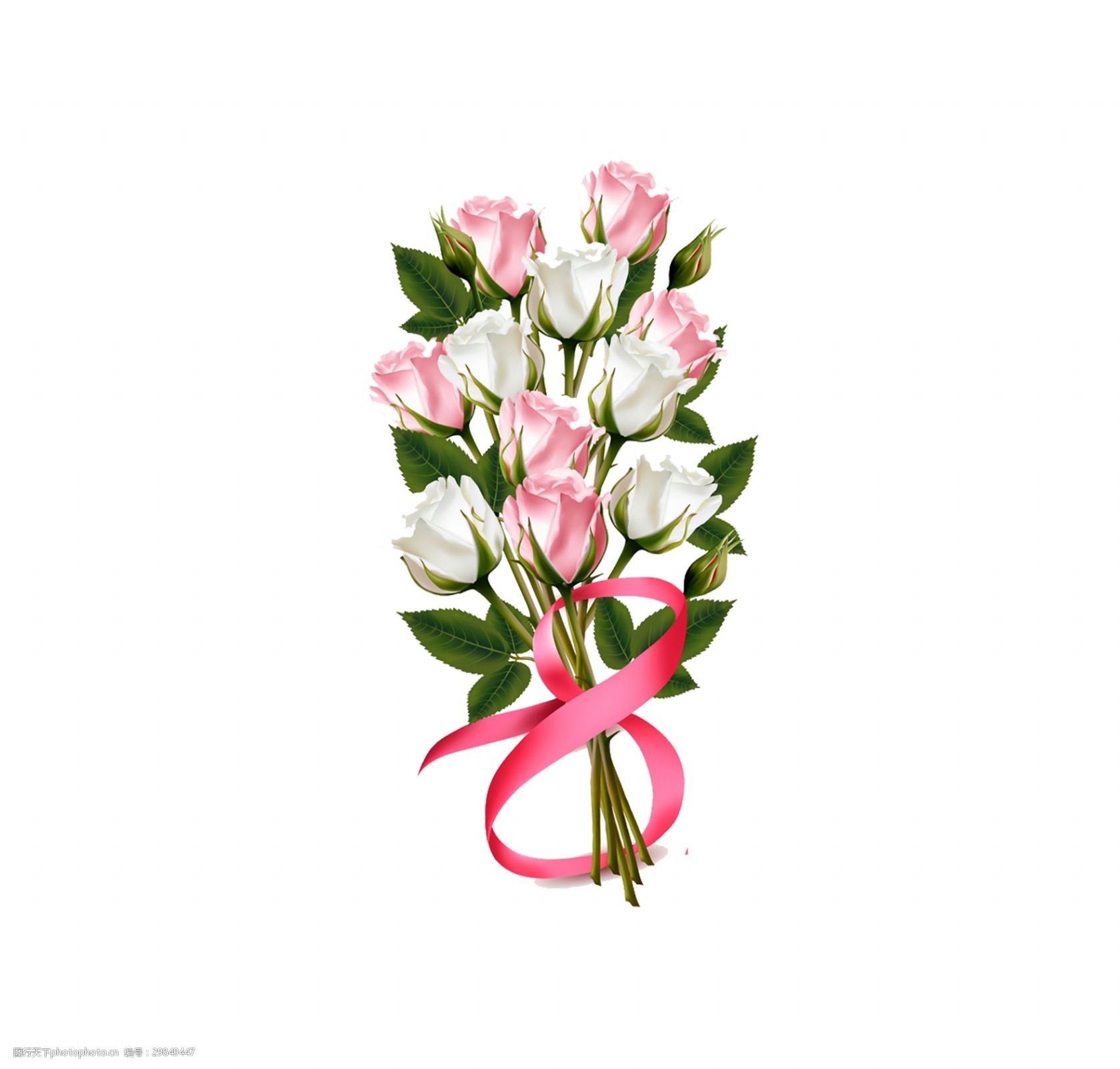 手绘时尚玫瑰花psd装饰素材