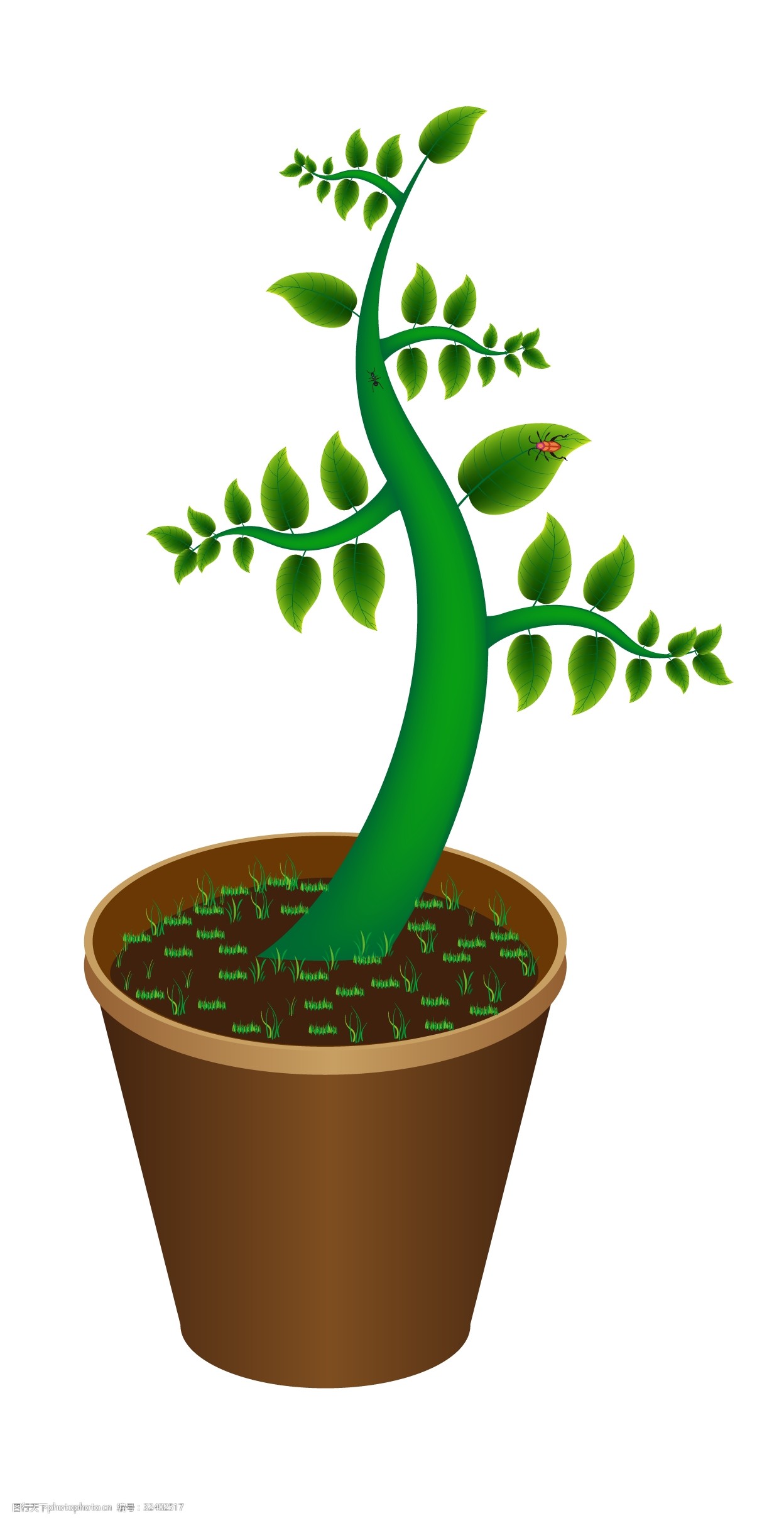 绿色卡通矢量藤蔓