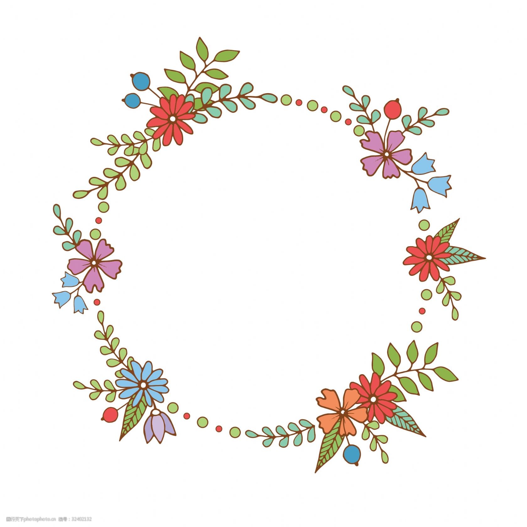 美丽的花环矢量素材