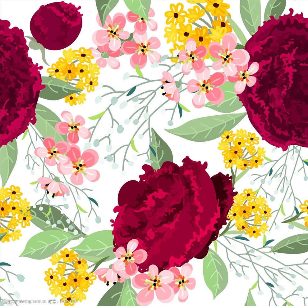 水彩花图案图片 图行天下素材网