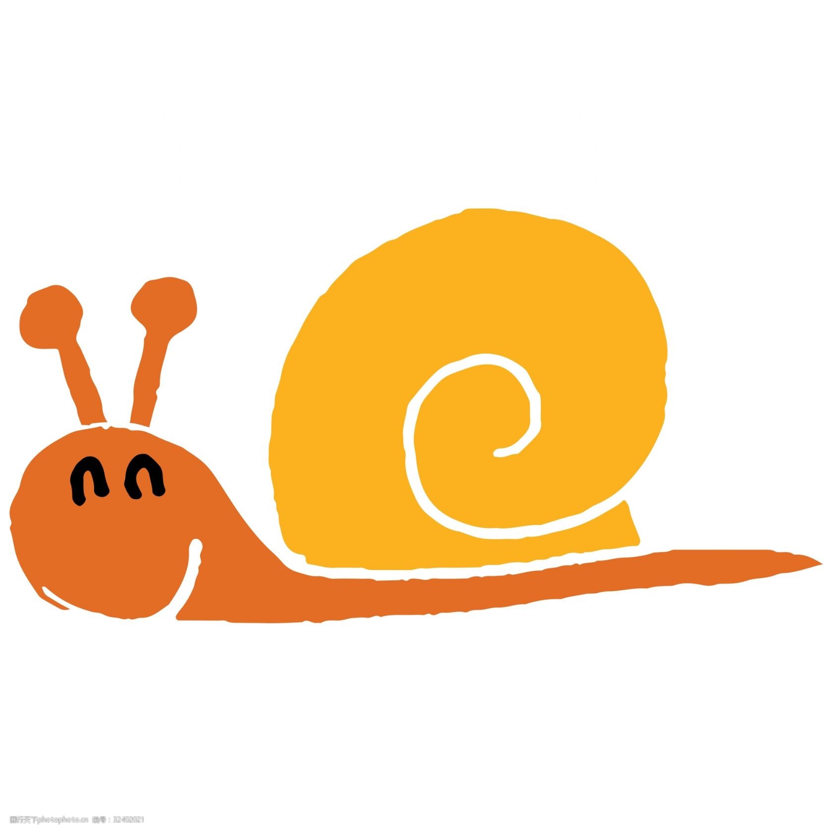 矢量扁平儿童画可爱蜗牛免抠