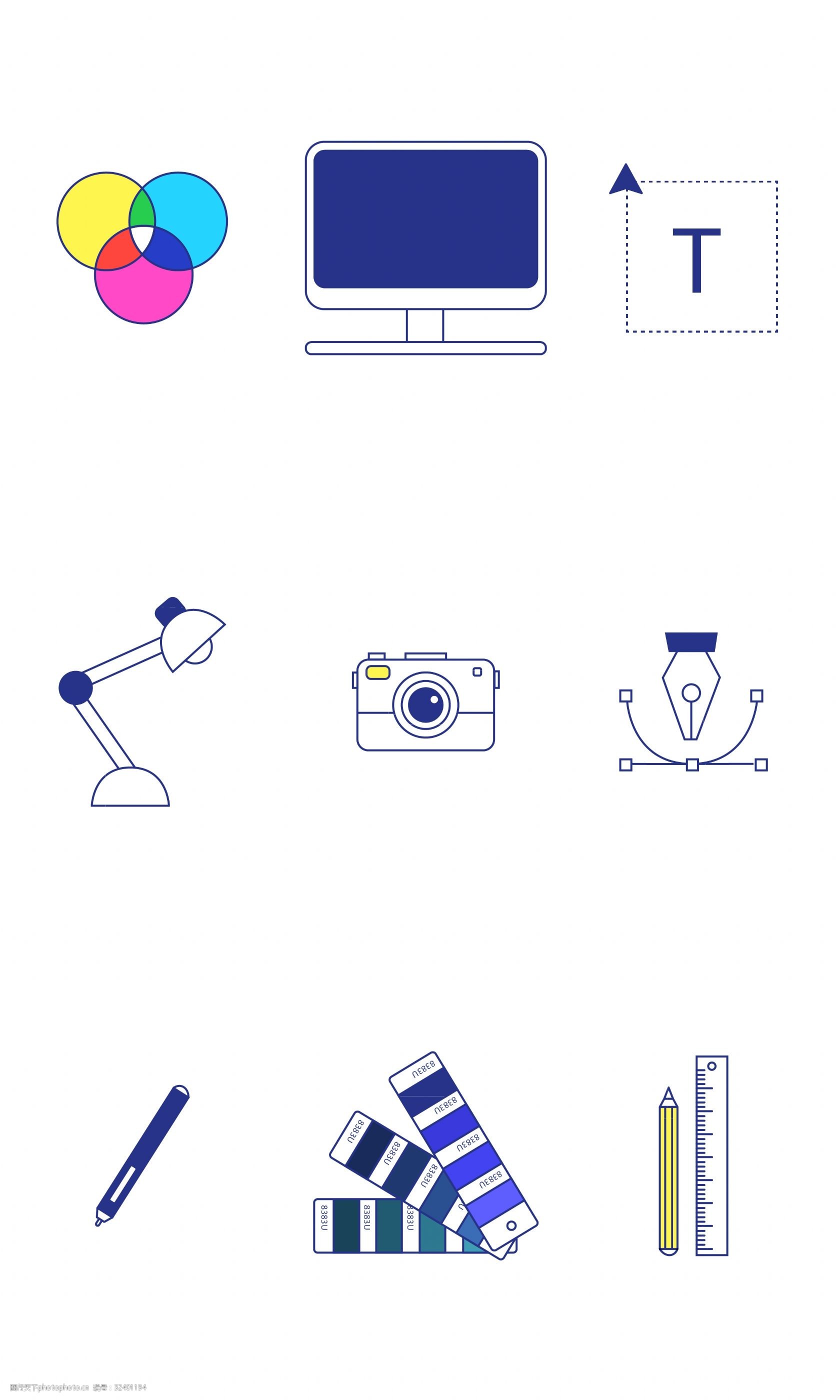 极简线条风格的设计图标矢量图片