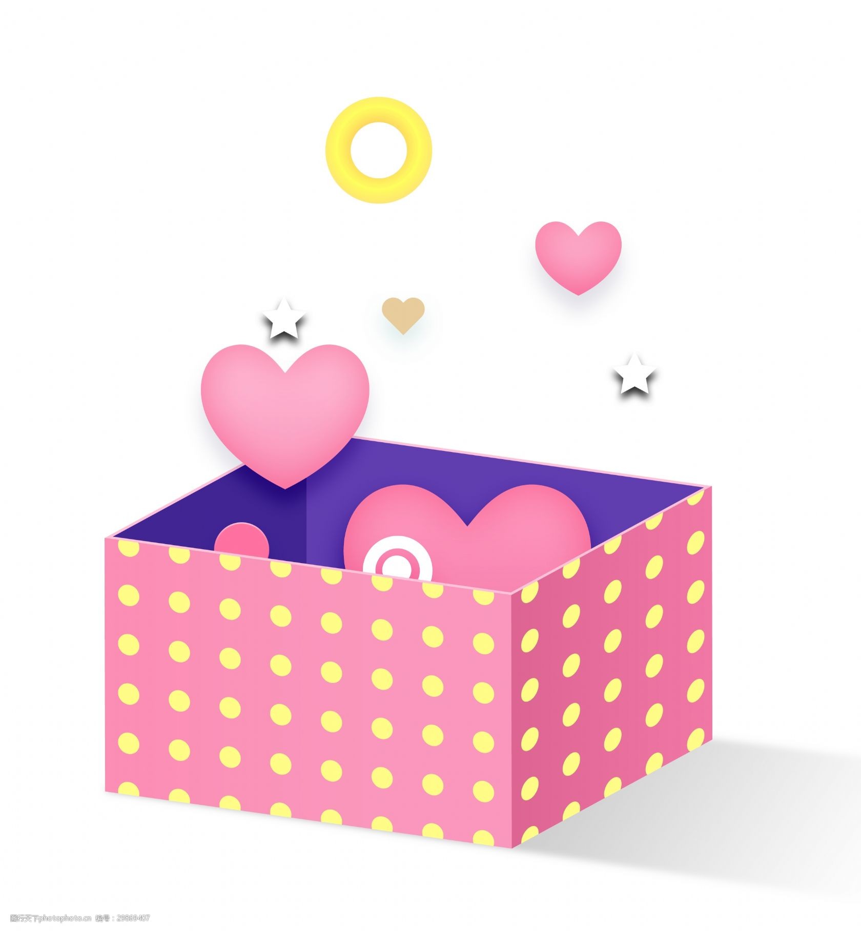 手绘卡通圆点礼盒装饰素材
