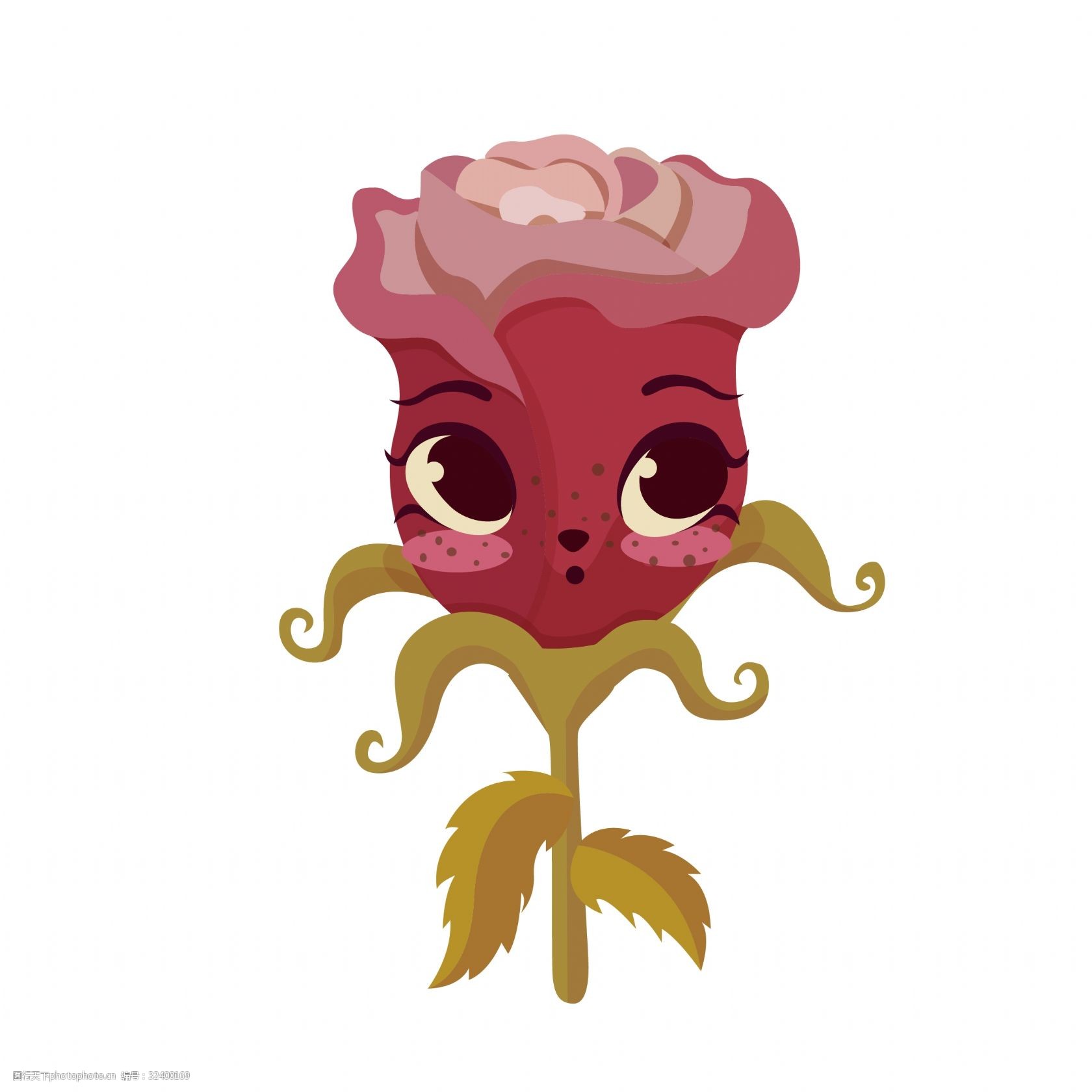 拟人 卡通 卡通拟人 可爱 可爱玫瑰 卡通玫瑰 眼睛玫瑰 玫瑰花 害羞的