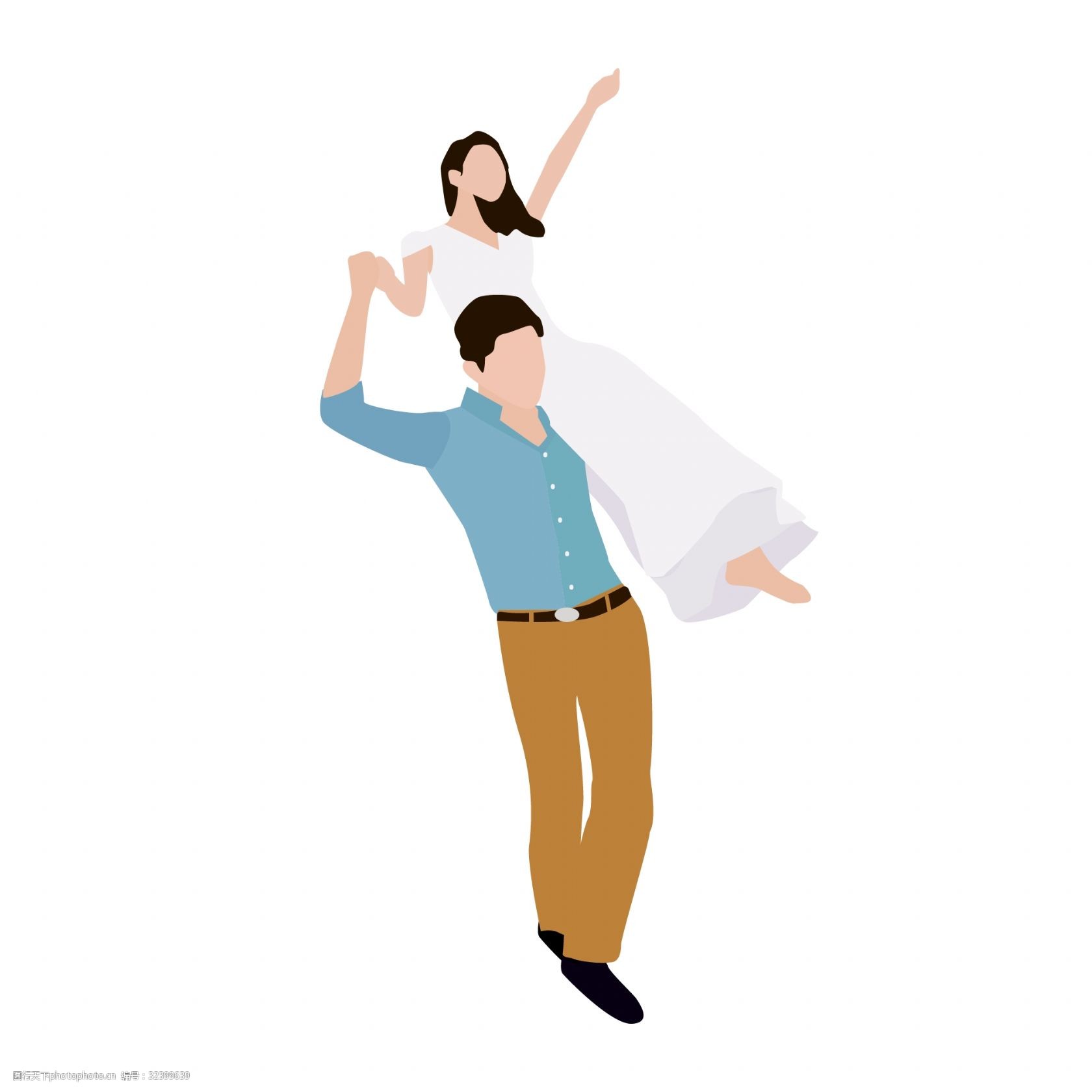 托举的情侣约会矢量素材