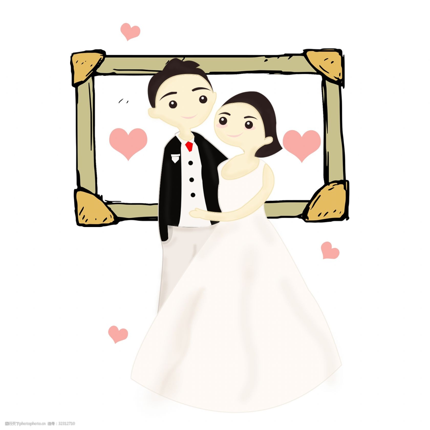 关键词:原创情侣520装饰元素 520人物形象 卡通情侣 手绘情侣 简约