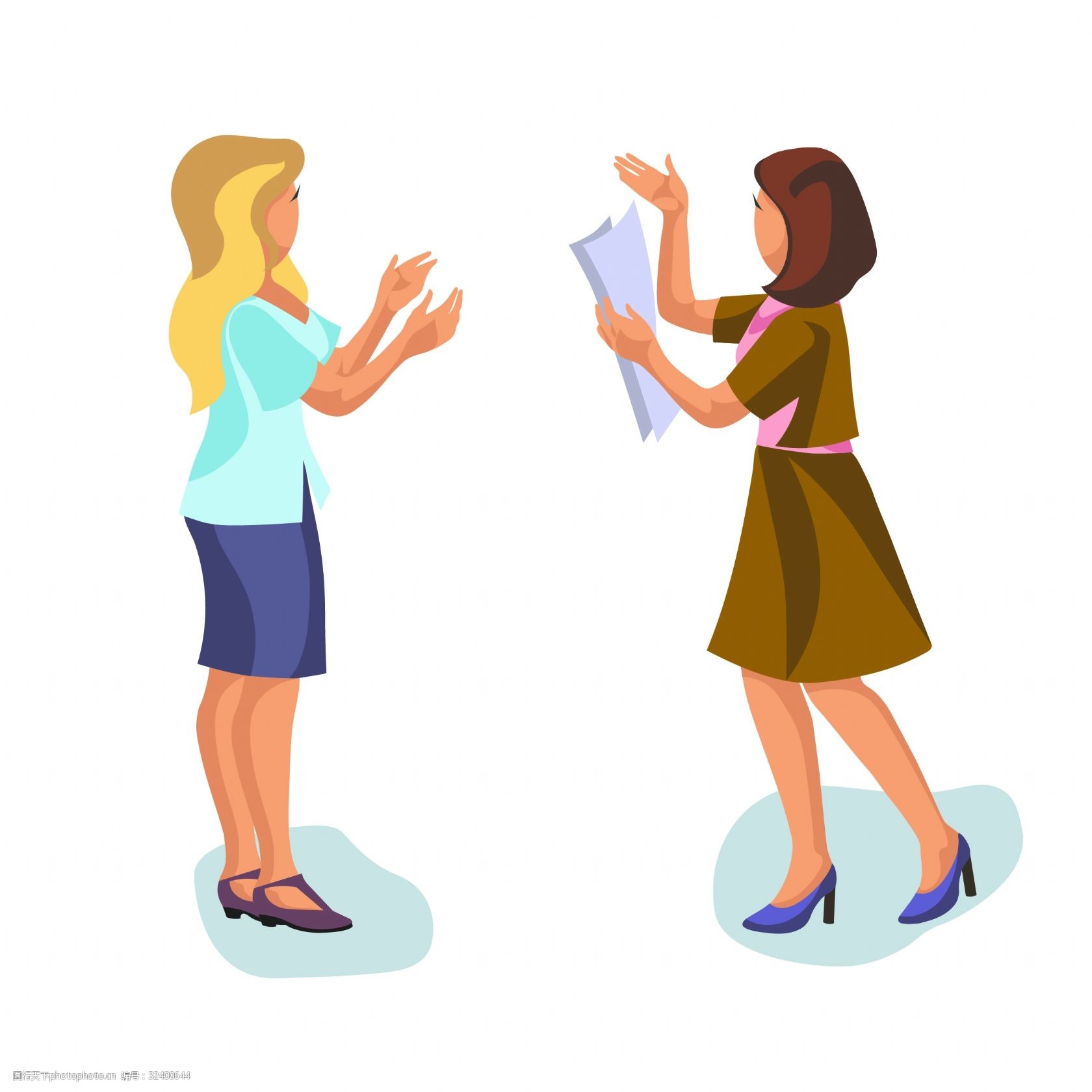 扁平化交谈的女人矢量素材