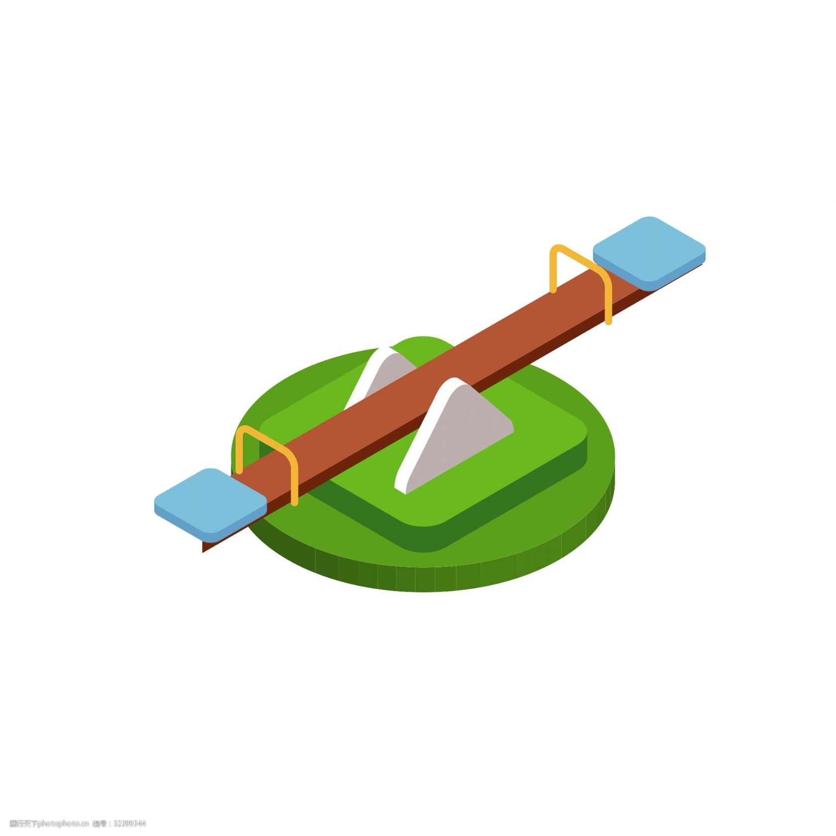 5d立体跷跷板轴测图