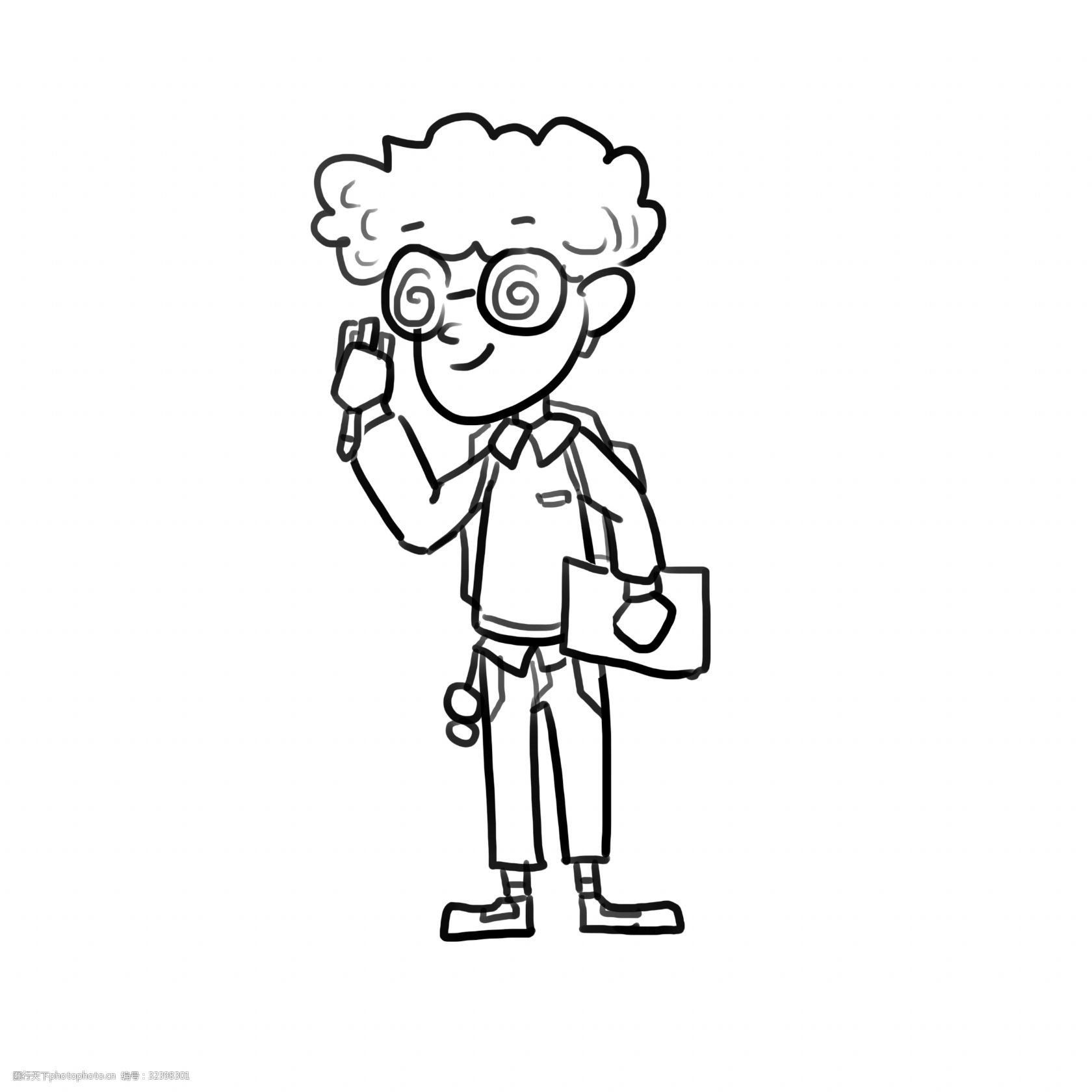 儿童节简笔速写手绘涂鸦生日学霸君