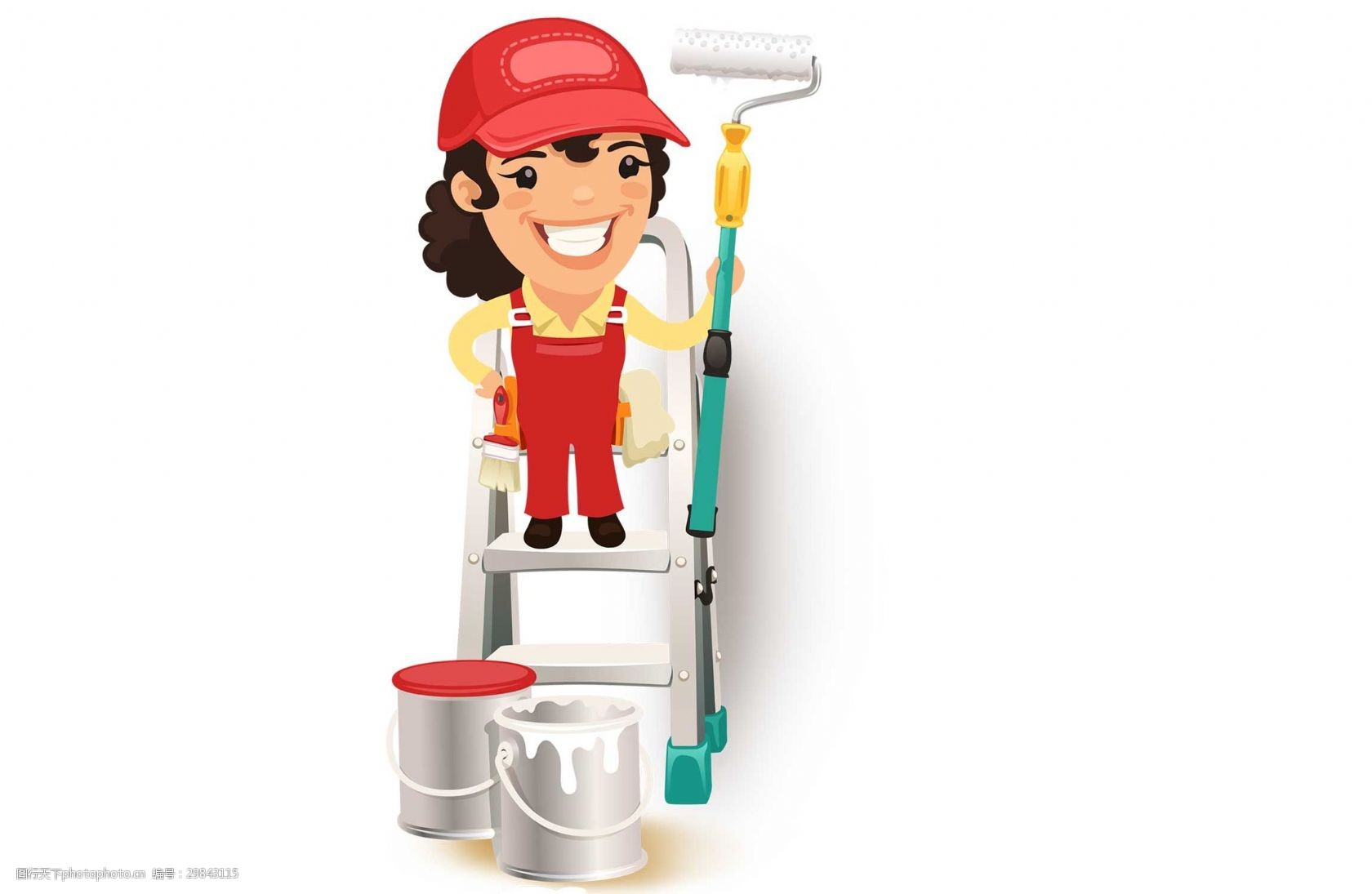 手绘装修工人元素图片-图行天下图库