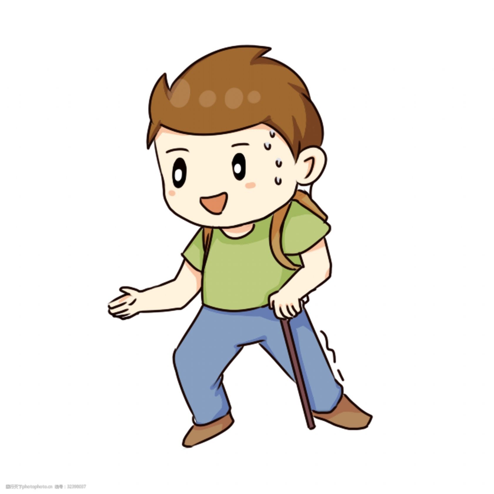 卡通爬山手绘可爱免抠元素图片 图行天下素材网