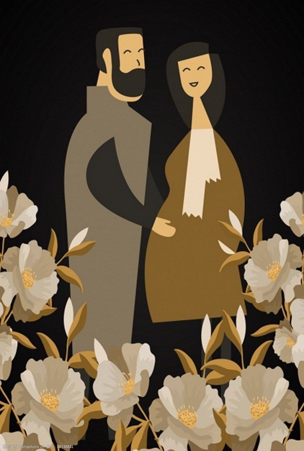 男女浪漫花朵鲜花ai矢量素材下载