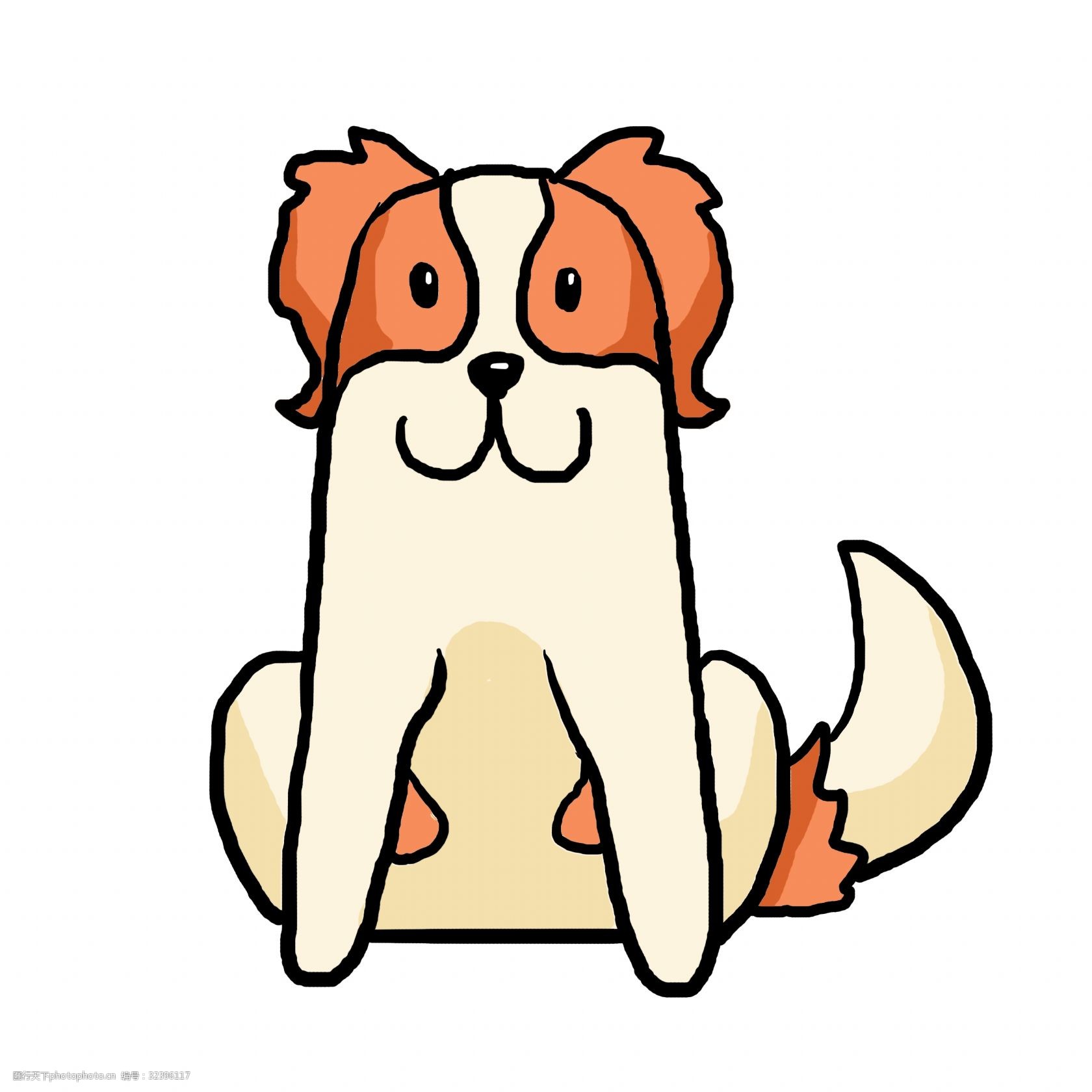 卡通狗狗儿童涂鸦q版漫画