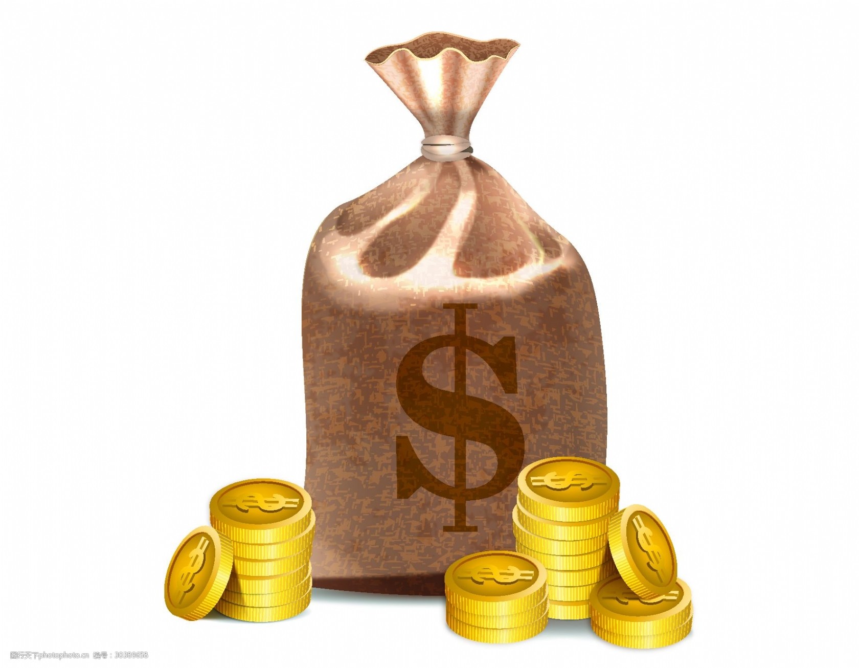 矢量金币钱袋元素