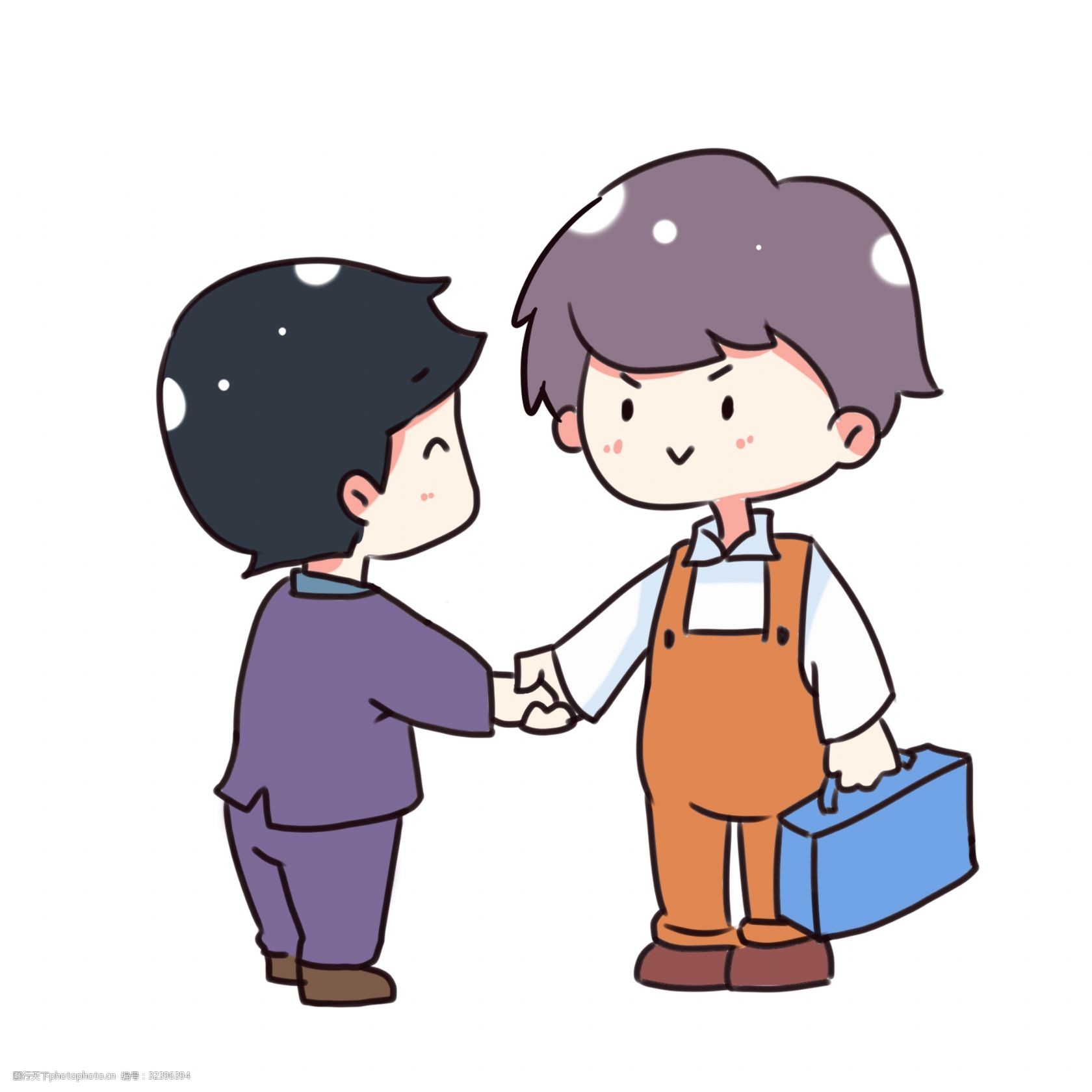 关键词:手绘卡通商务合作免费免抠下载 商务合作 握手 可爱卡通 微笑