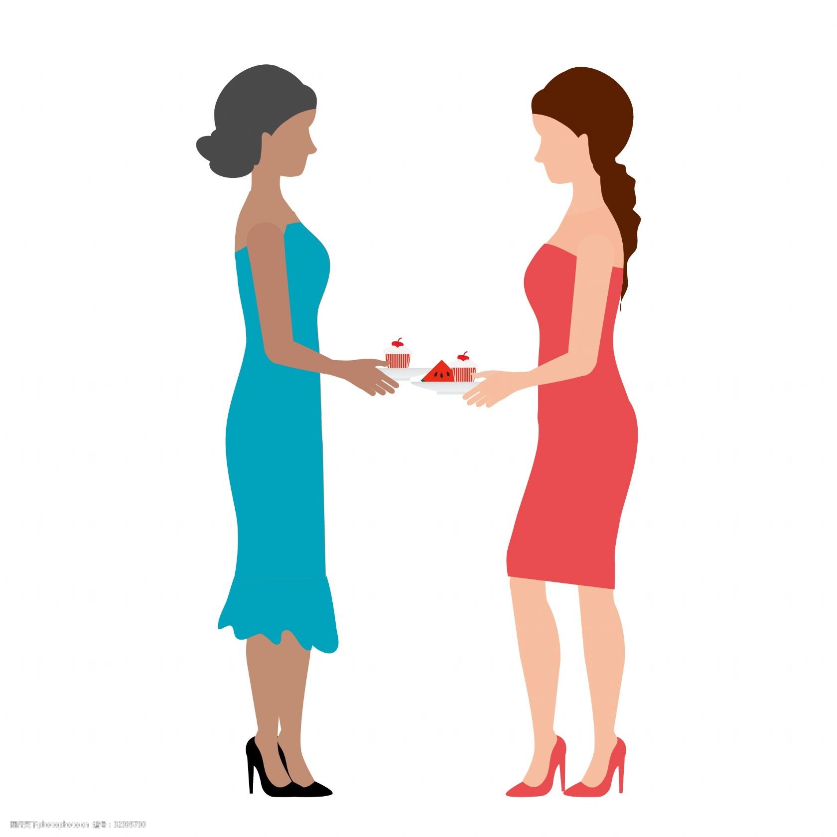 互送礼物的女人矢量素材