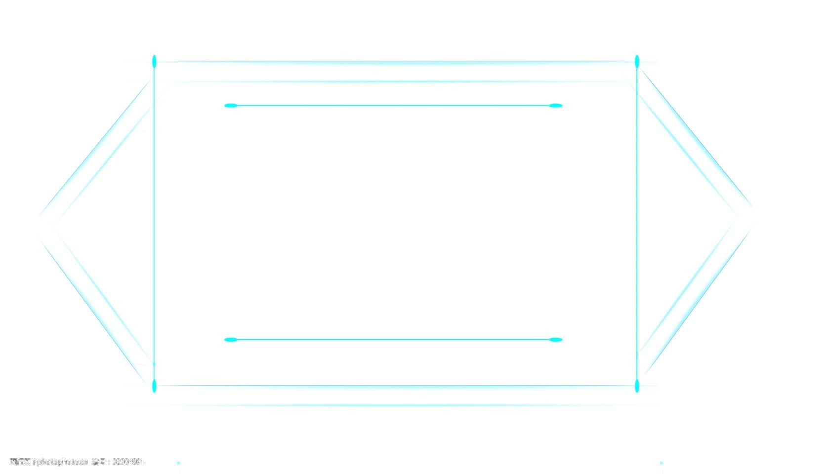 蓝色方框线条科技边框