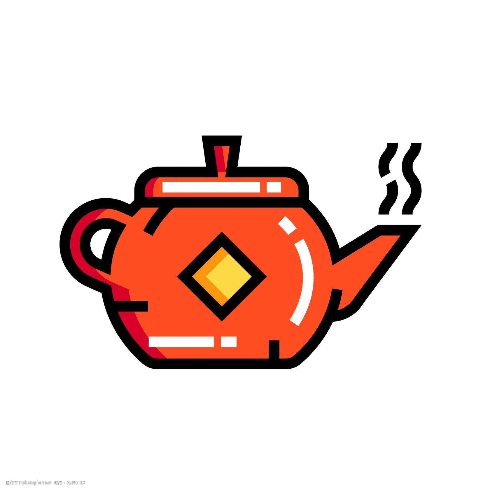 茶壶卡通免扣素材