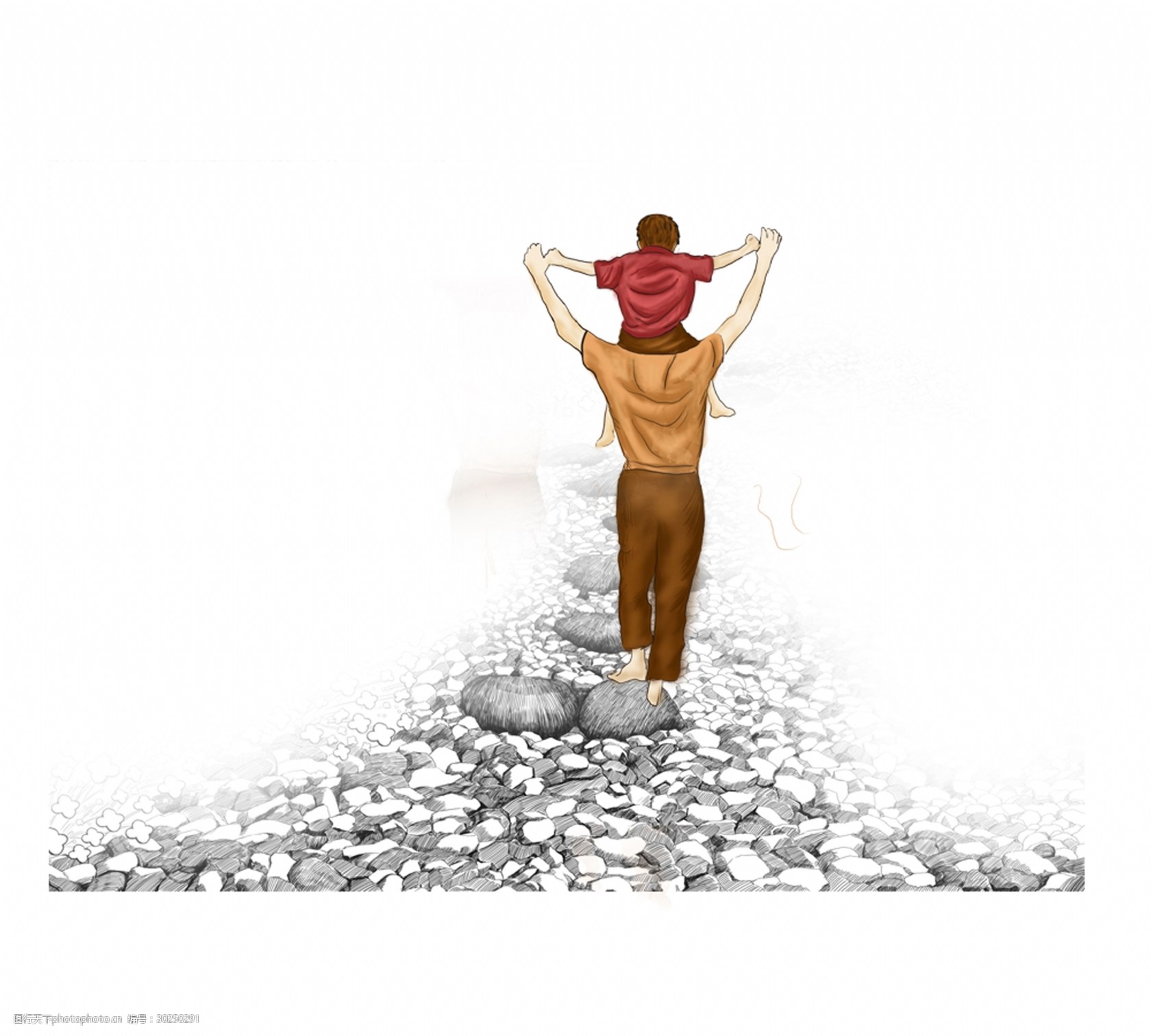 父亲肩膀孩子父亲节元素