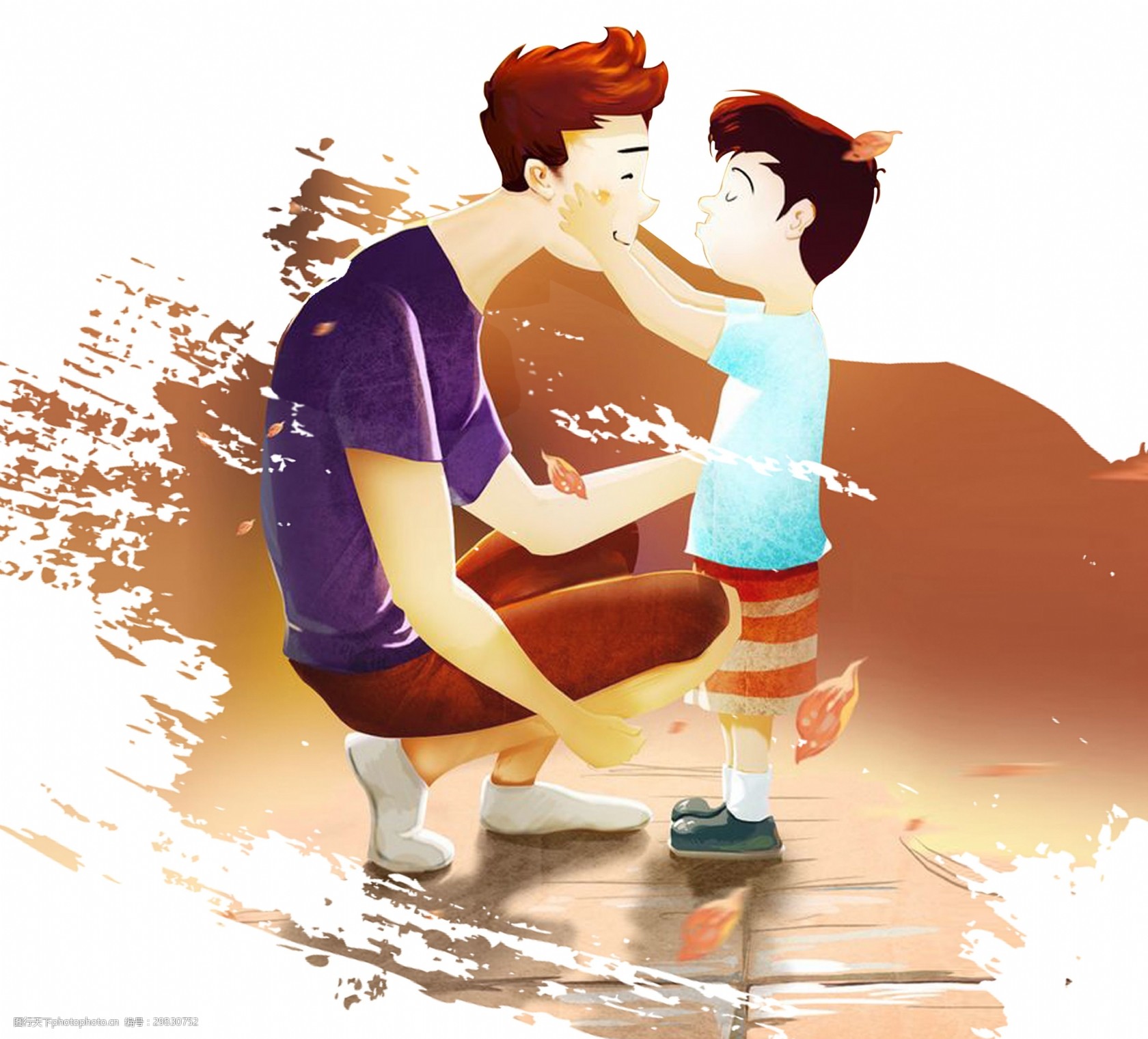 父亲节卡通手绘主题免抠素材