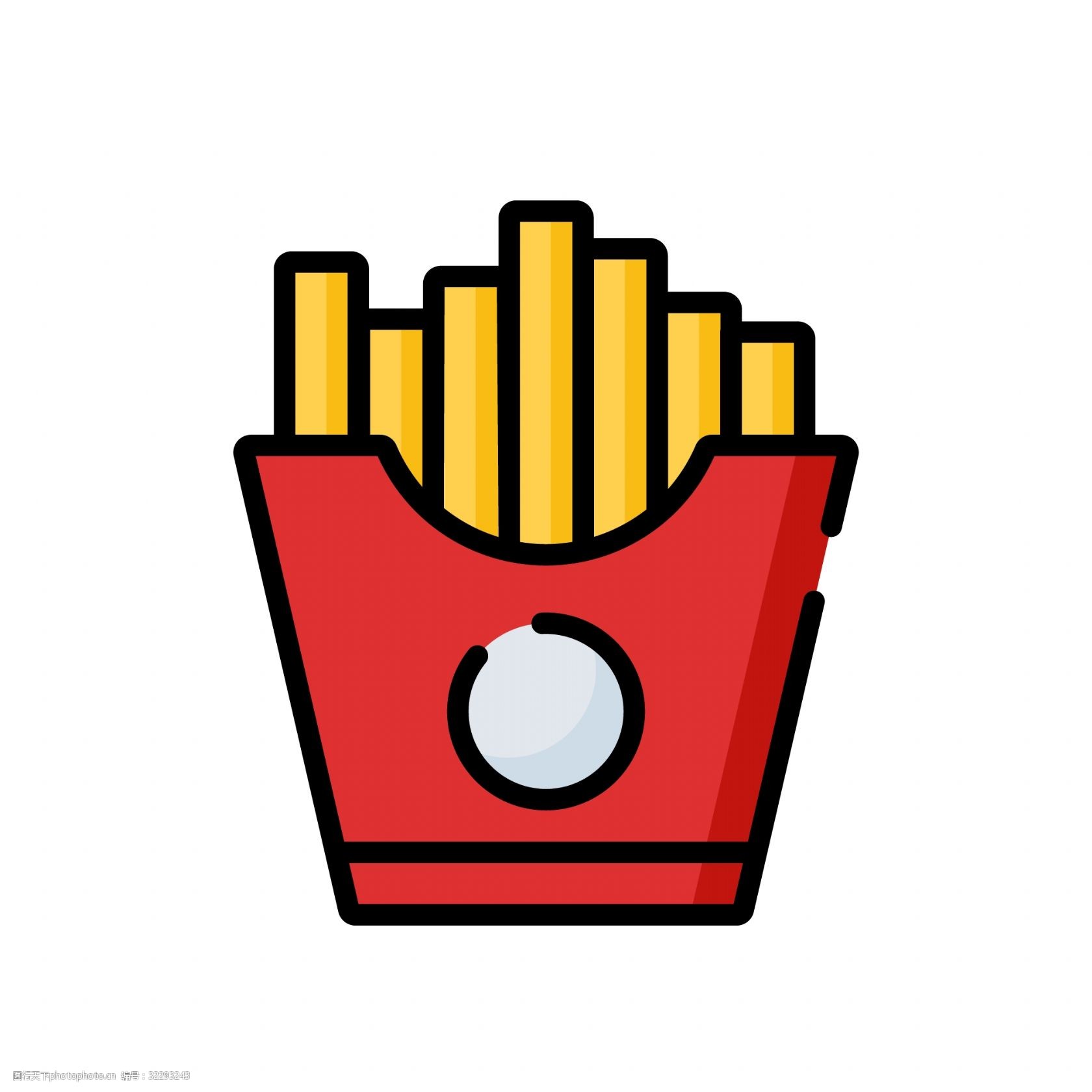 薯条卡通免扣素材