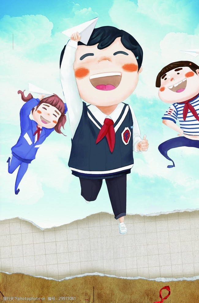 童真清新少年广告背景图片-图行天下图库