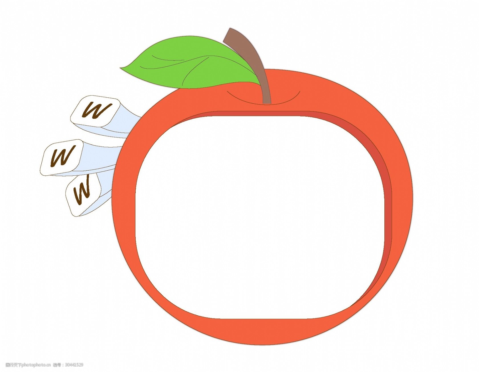 卡通苹果电视边框元素