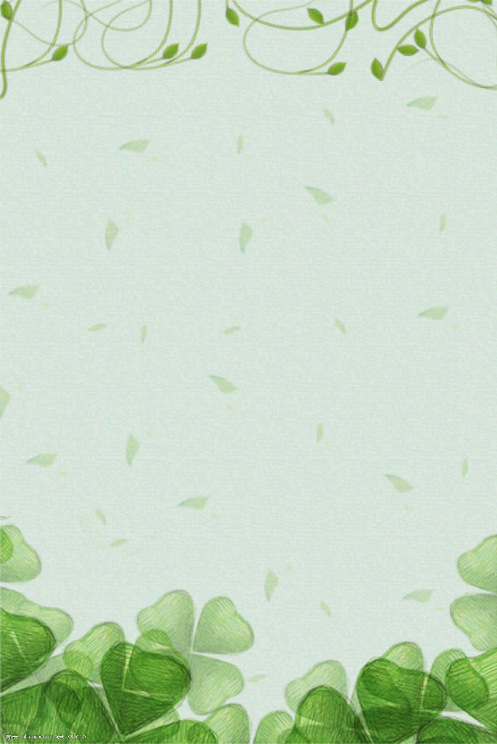 夏天绿色树叶质感纹理海报背景图片 图行天下素材网