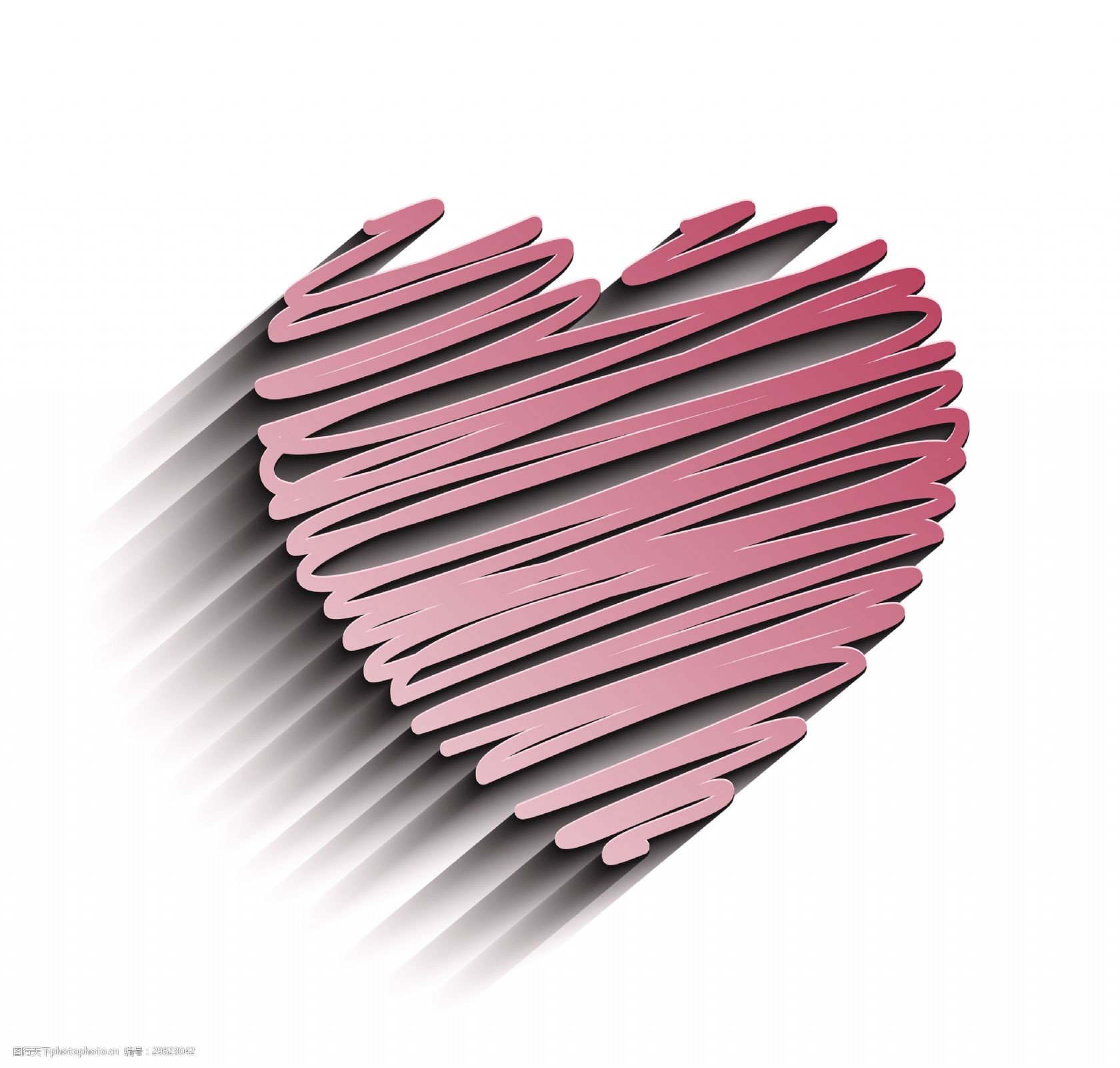 粉色渐变爱心装饰素材