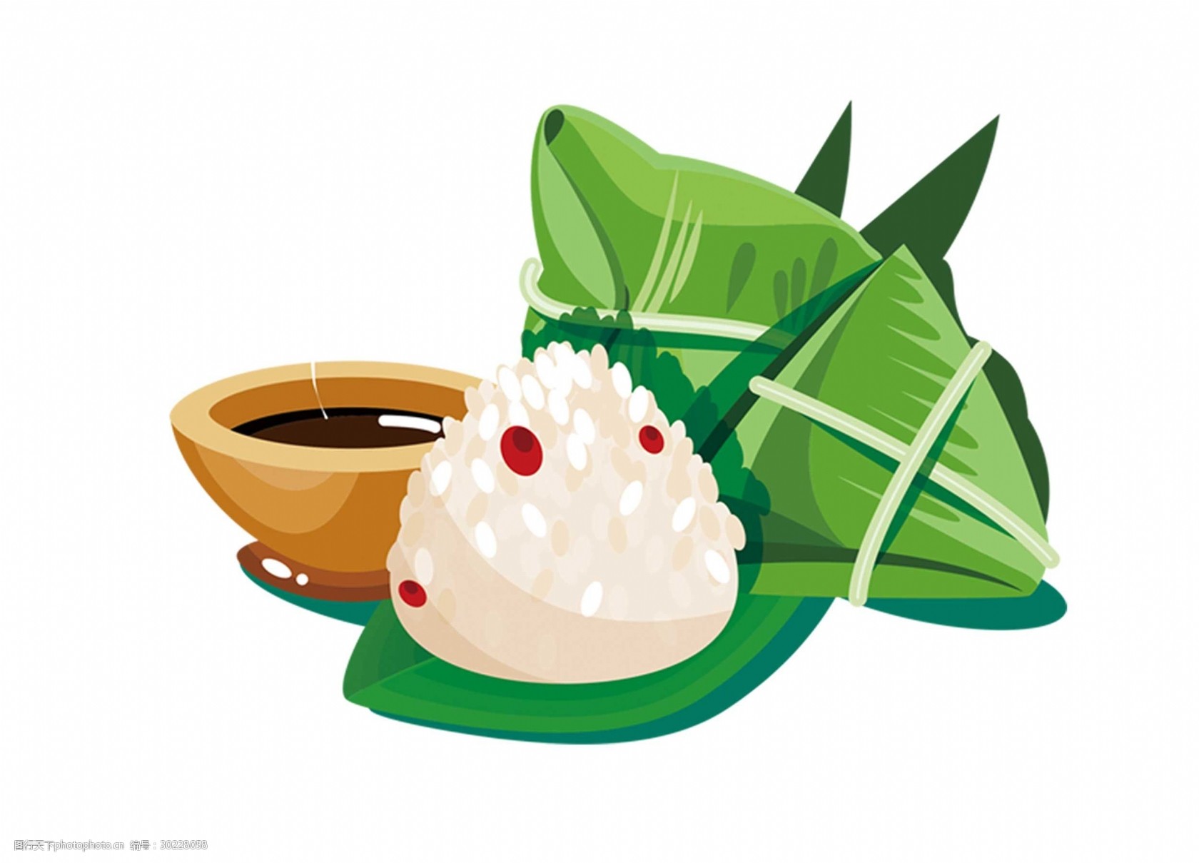 卡通端午节包粽子元素图片-图行天下图库