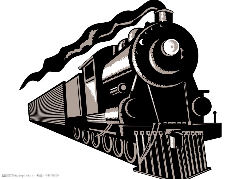 彩绘现代卡通火车图片-图行天下图库