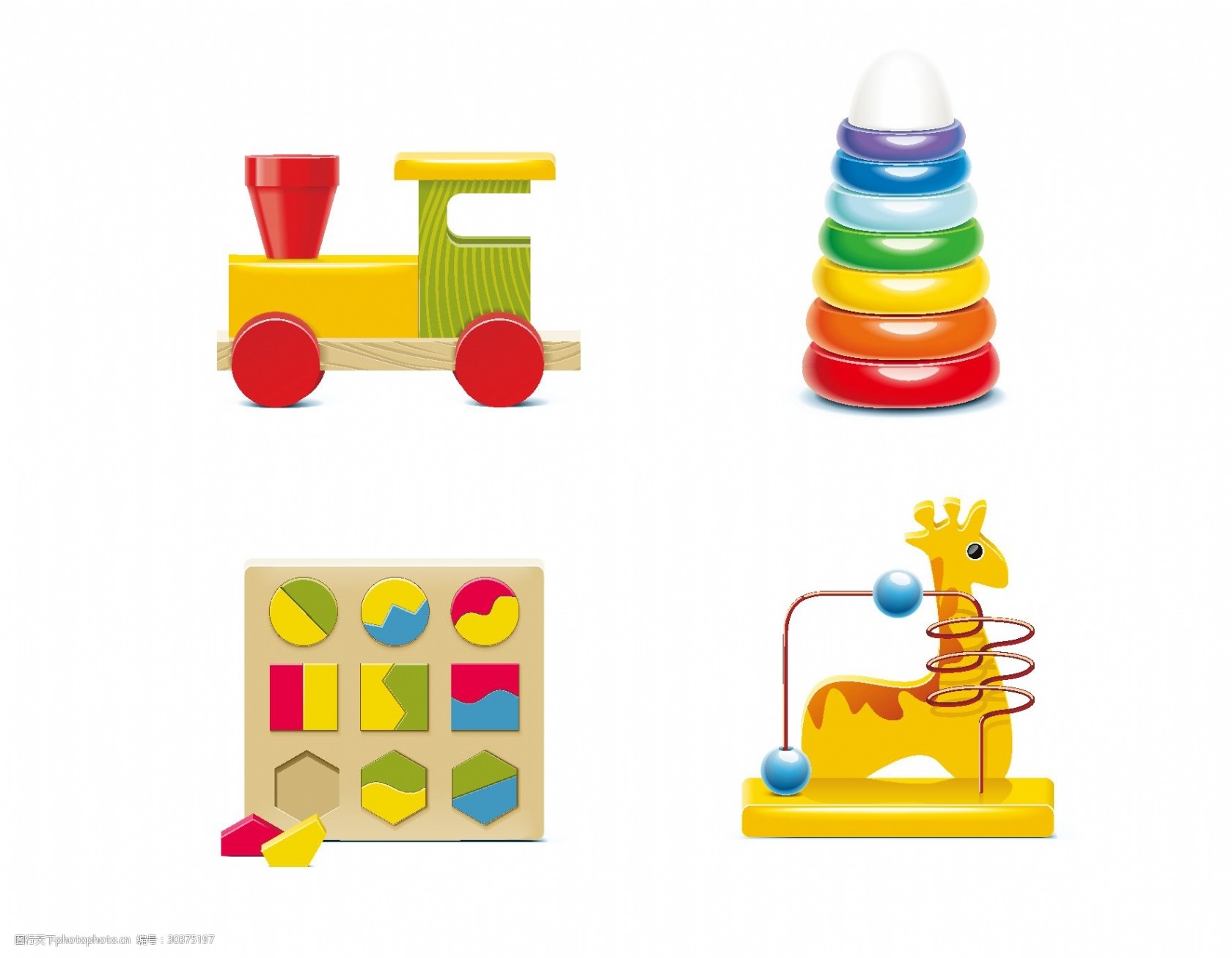 矢量彩色环保儿童益智玩具