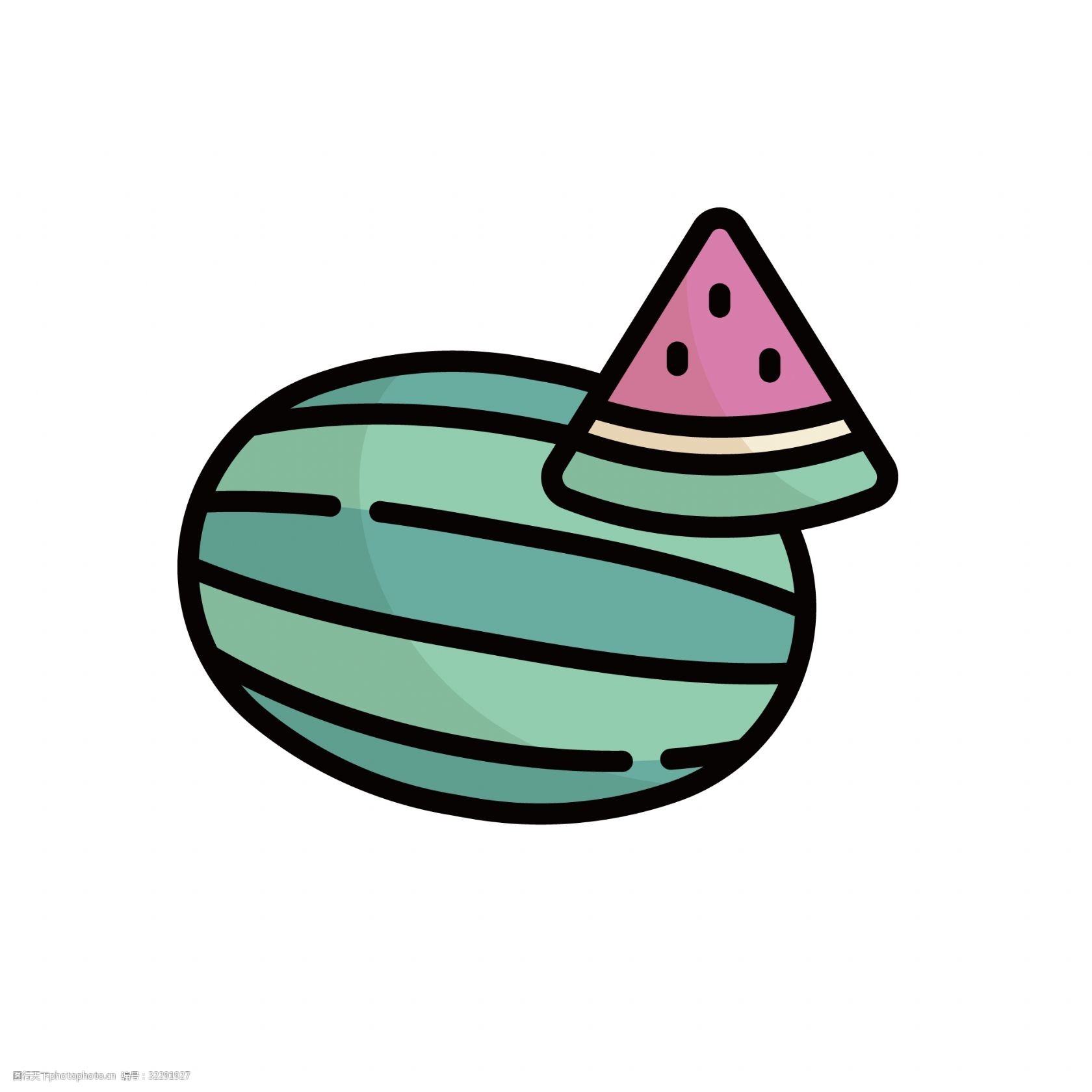 关键词:mbe风格西瓜素材图标 mbe风格 装饰图标 卡通矢量图 免扣png