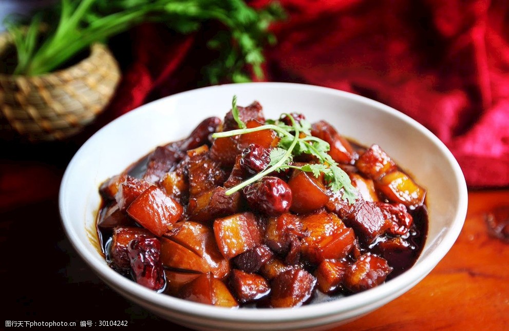 红烧肉卤蛋图片-图行天下图库