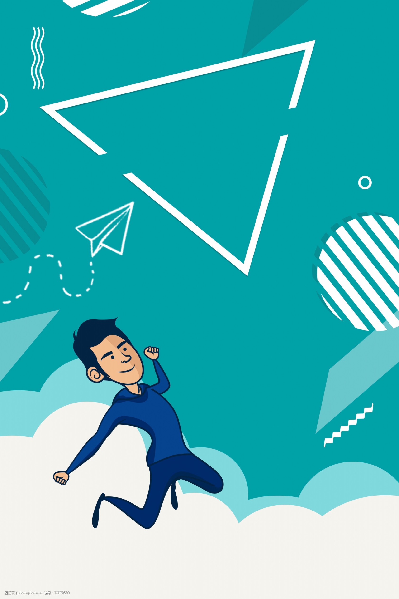 招聘广告简约扁平化背景