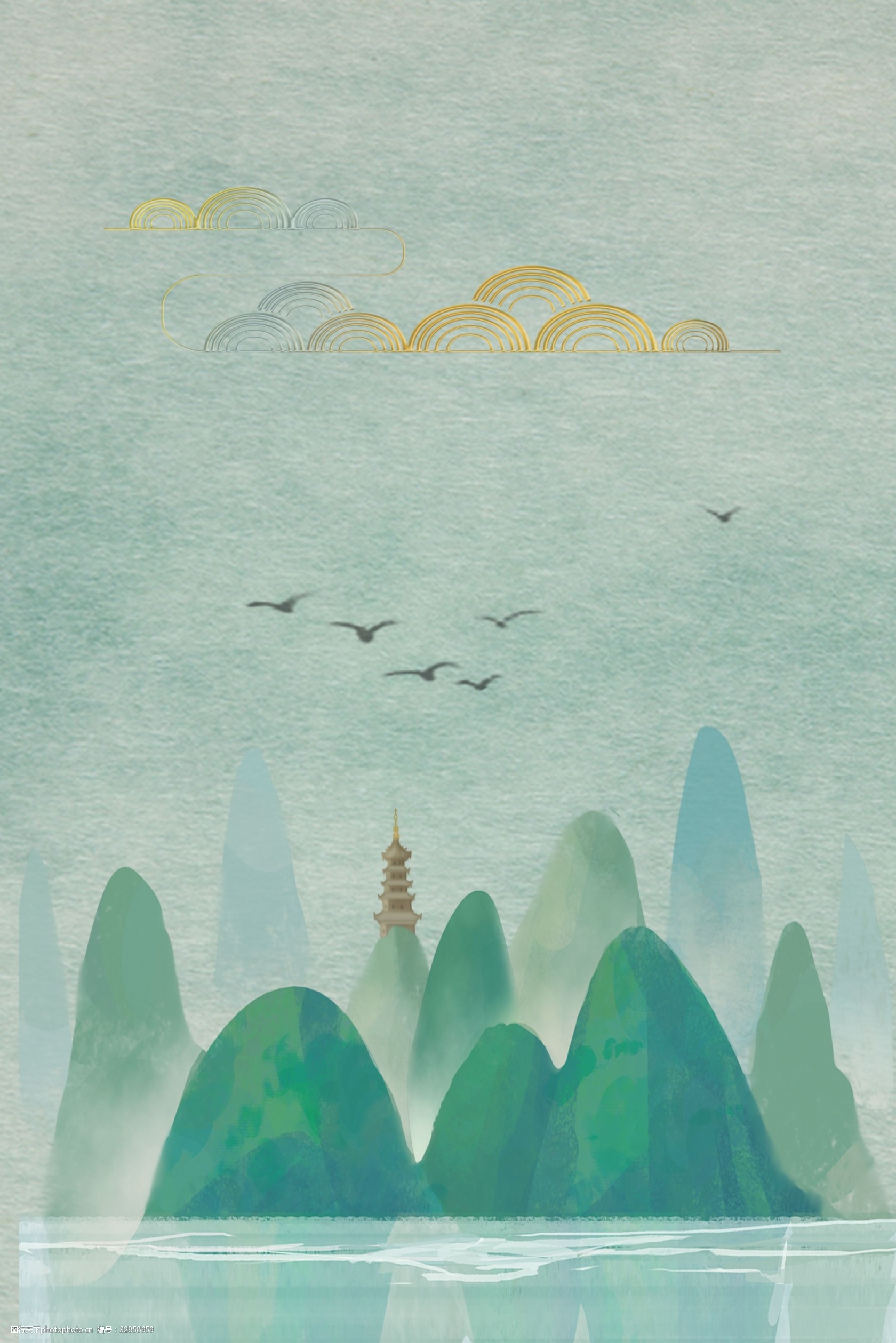 古风招生培训机构广告背景